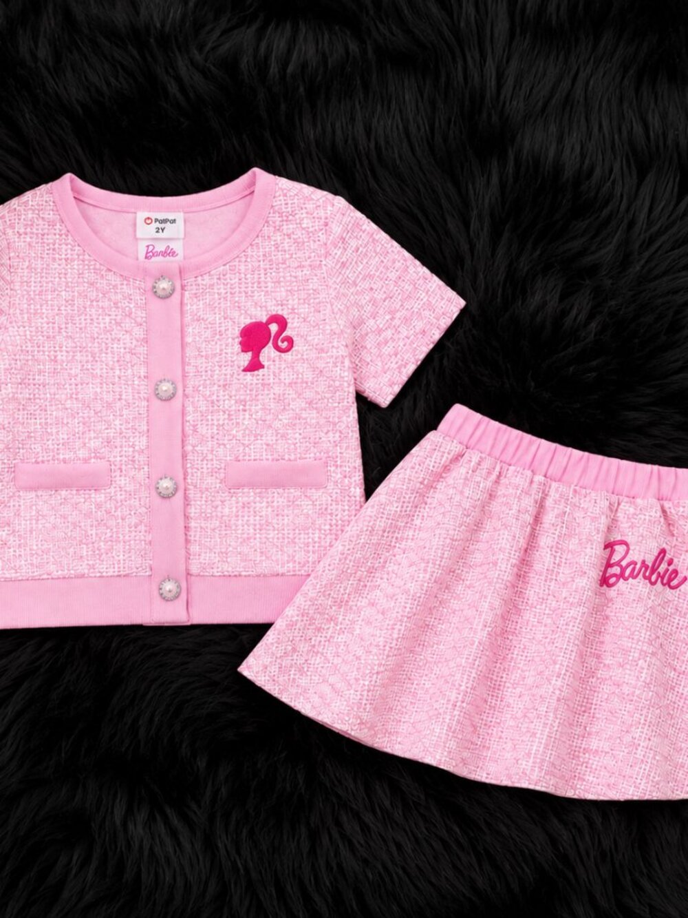 Barbie Toddler Girls Pink 2-Piece Skirt Set